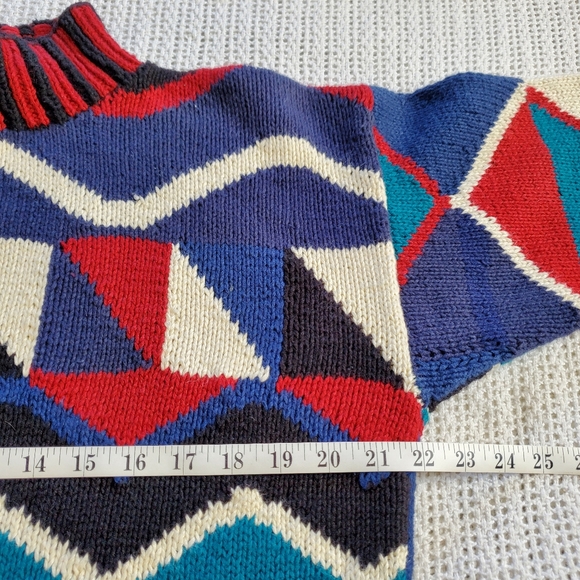 VTG Hunt Club Women's Petite Medium Ramie Cotton Geometric Pullover Sweater - Picture 5 of 8